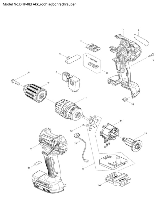Makita DHP483 Ersatzteile