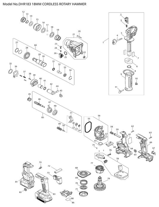 Makita DHR183 Ersatzteile