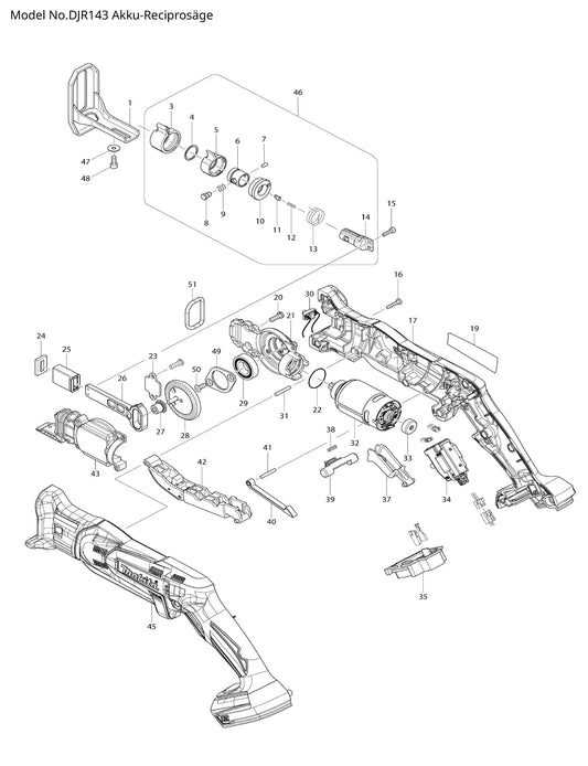 Makita DJR143 Ersatzteile