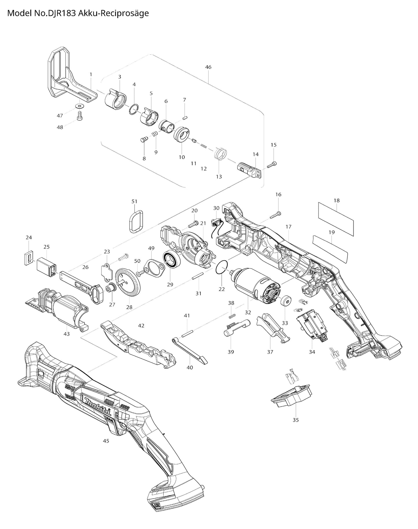 Makita DJR183 Ersatzteile