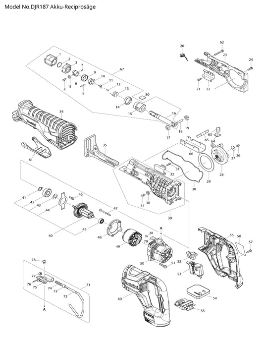Makita DJR187 Ersatzteile