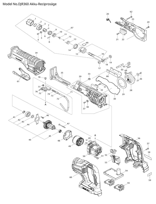 Makita DJR360 Ersatzteile