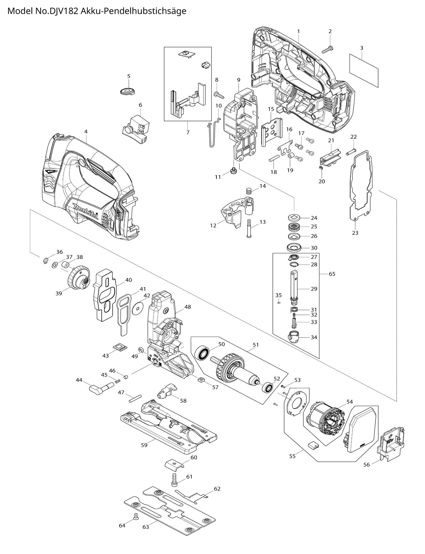 Makita DJV182 Ersatzteile