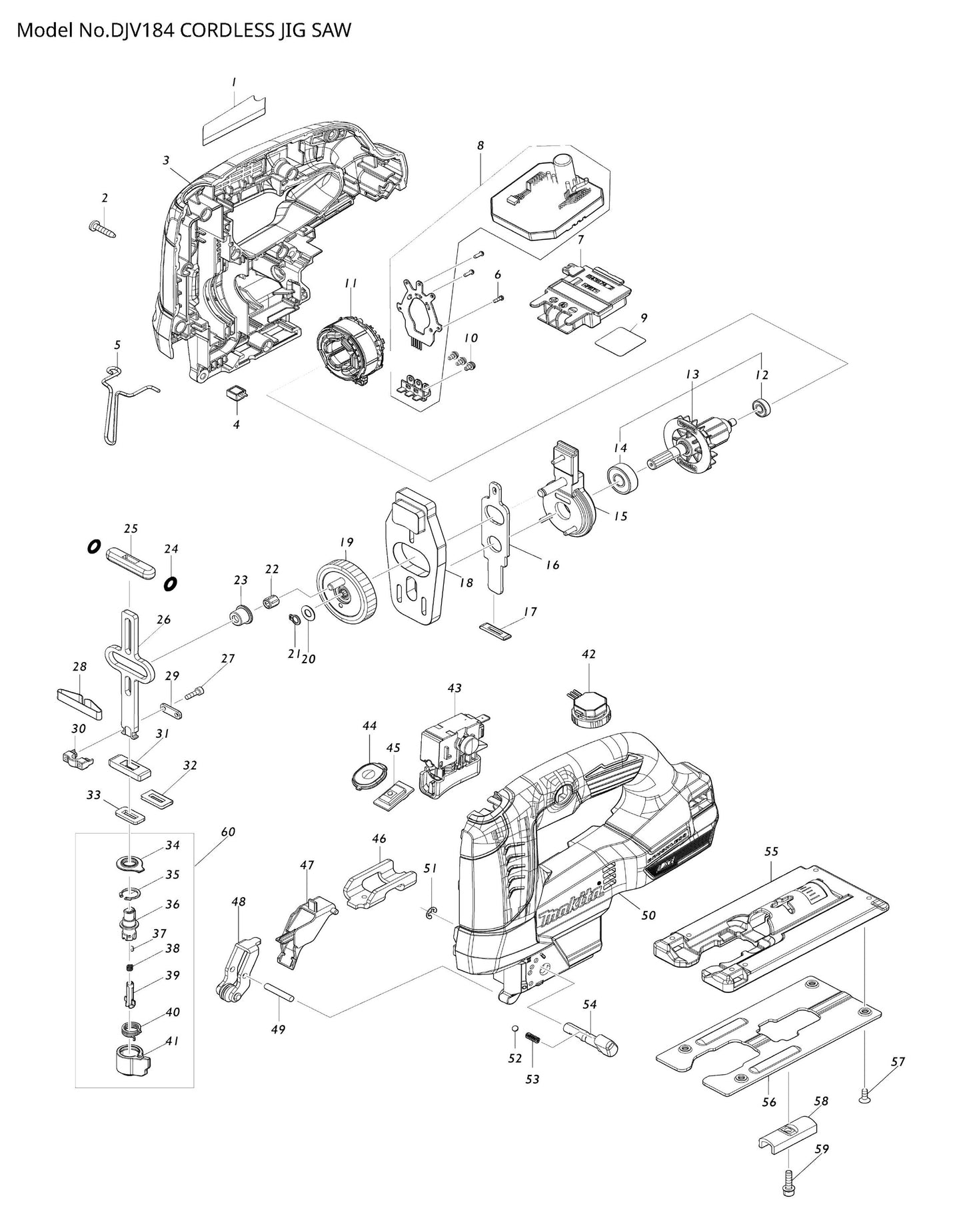 Makita DJV184 Ersatzteile