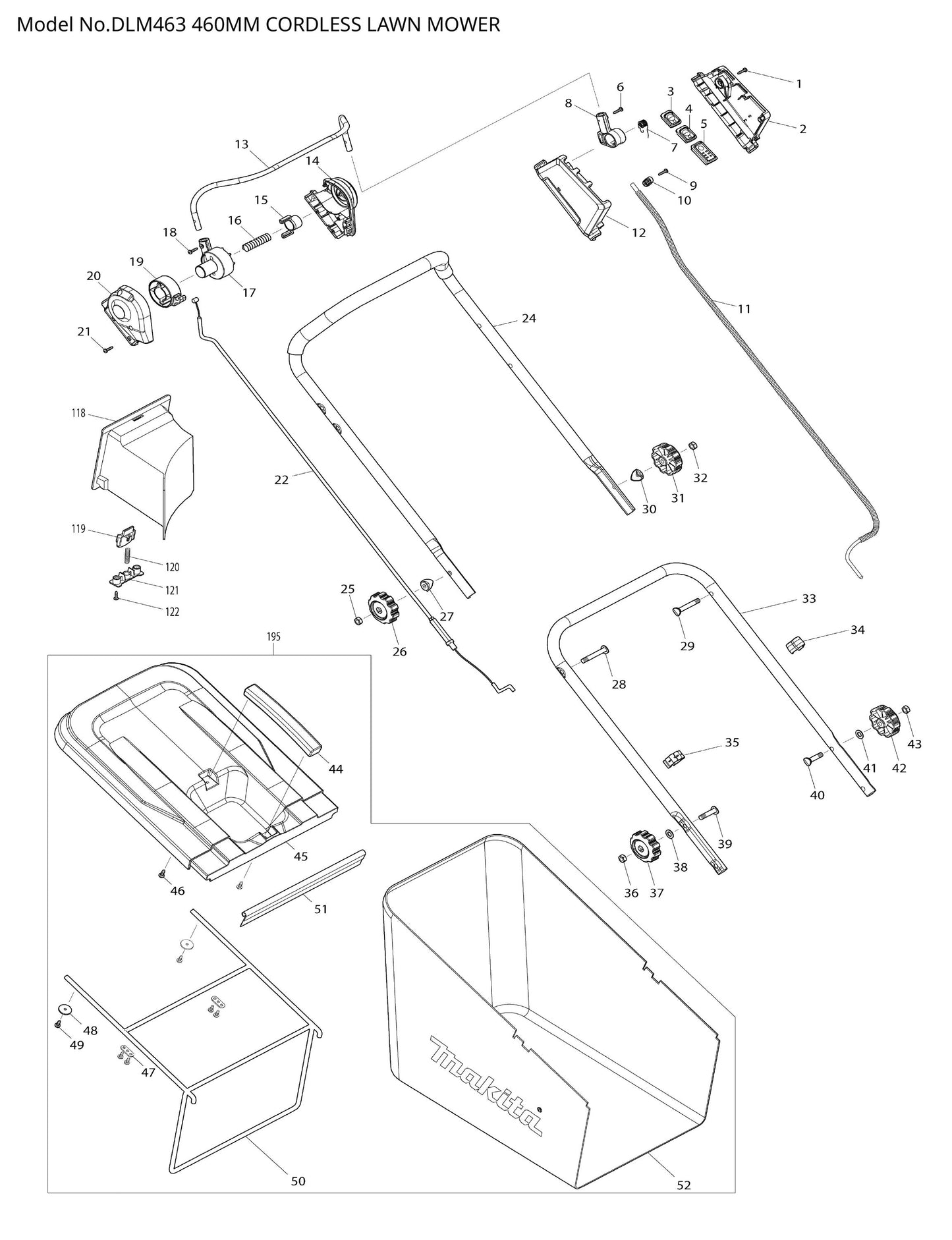 Makita DLM463 Ersatzteile