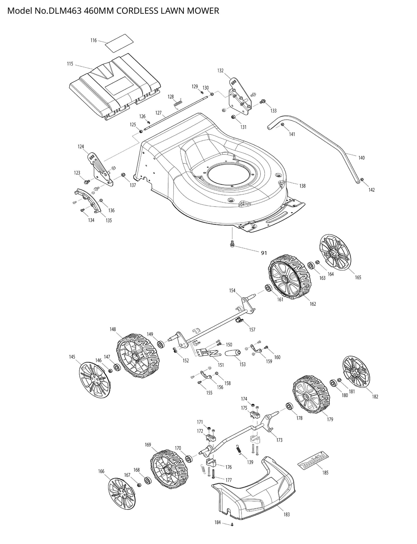 Makita DLM463 Ersatzteile