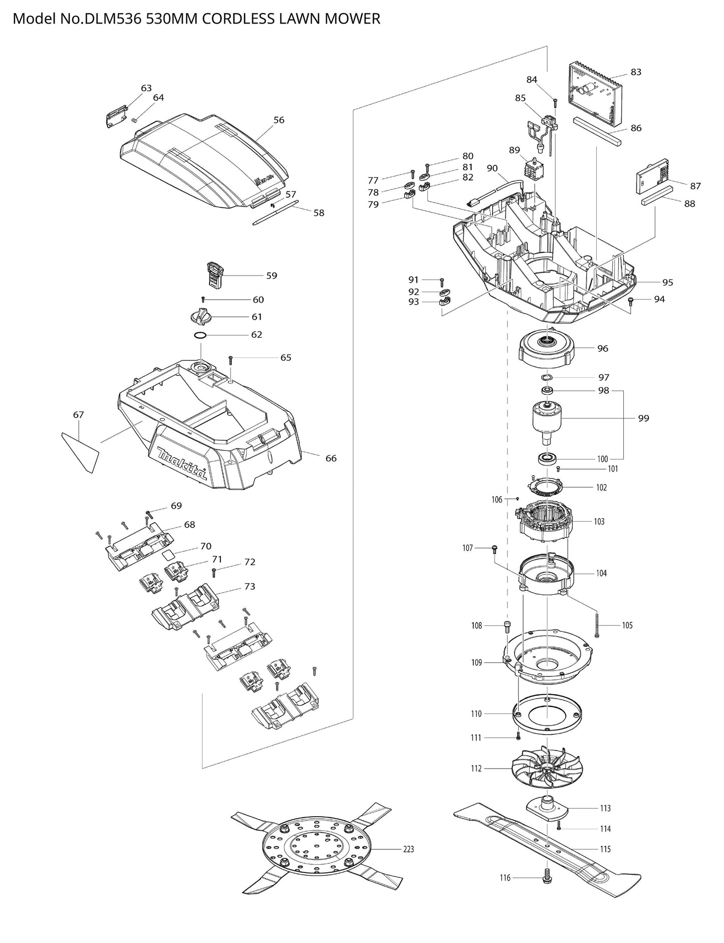Makita DLM536 Ersatzteile