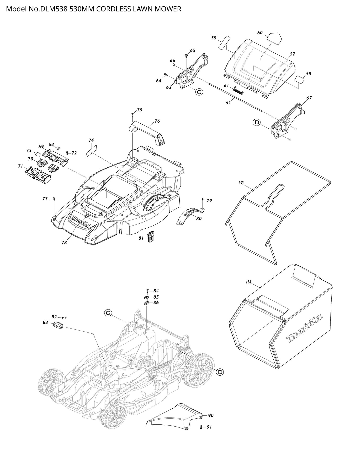 Makita DLM538 Ersatzteile