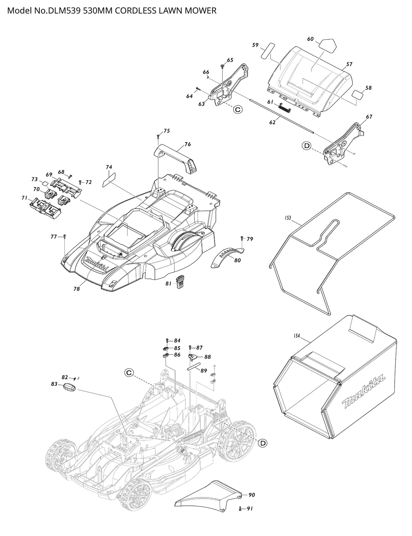 Makita DLM539 Ersatzteile