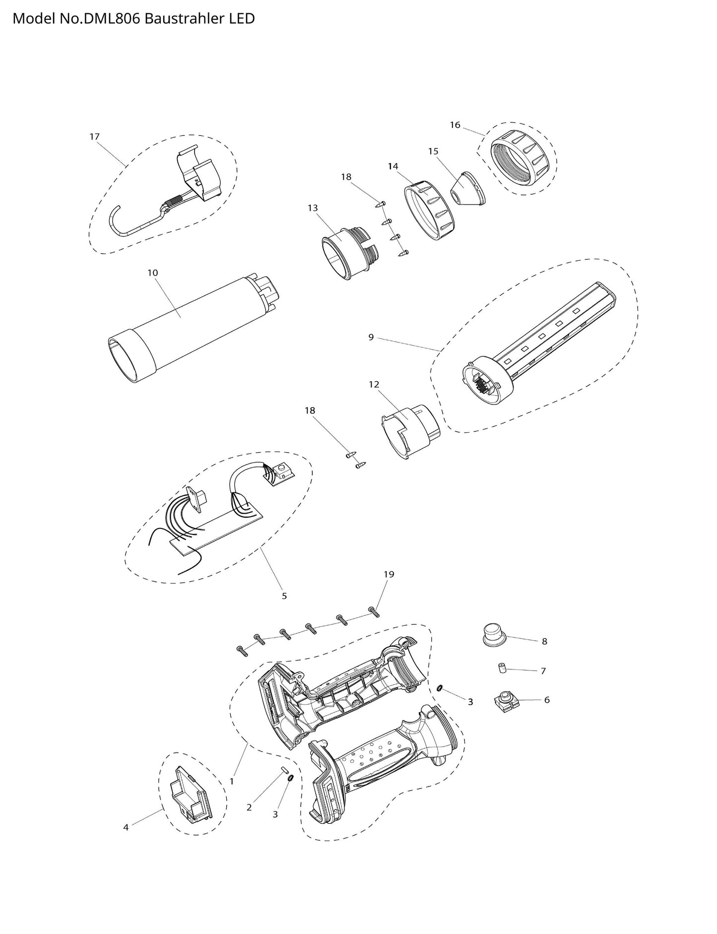 Makita DML806 Ersatzteile