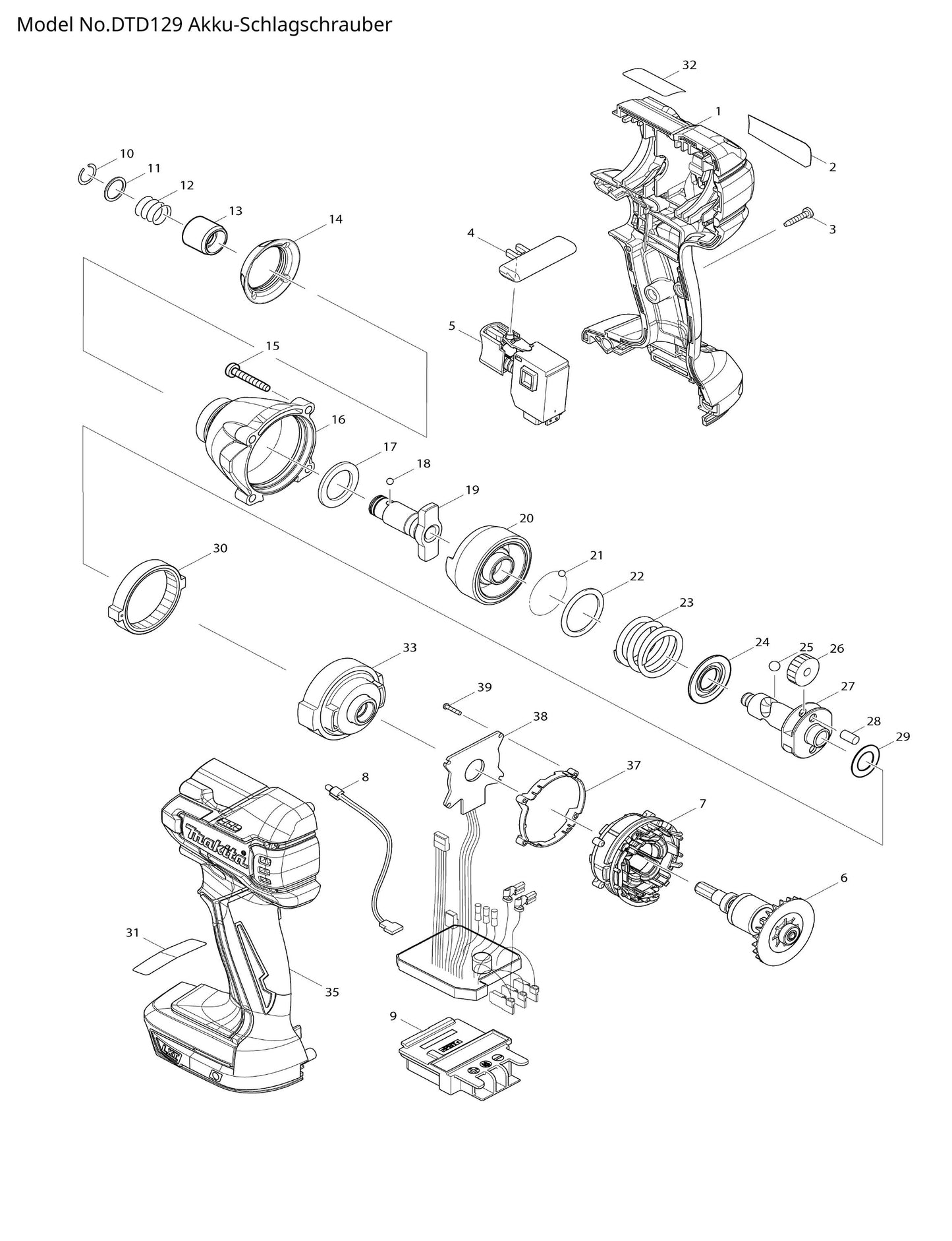 Makita DTD129 Ersatzteile