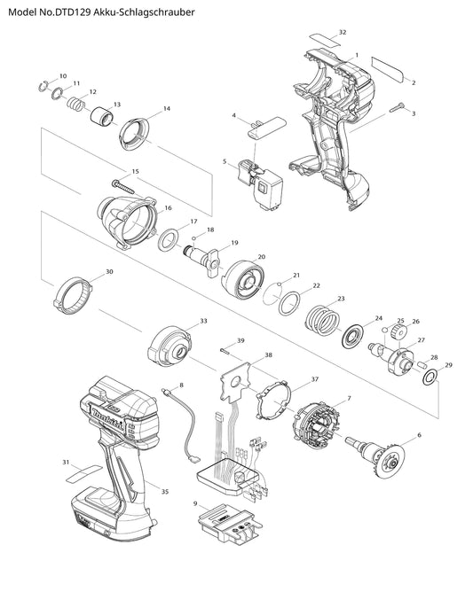 Makita DTD129 Ersatzteile