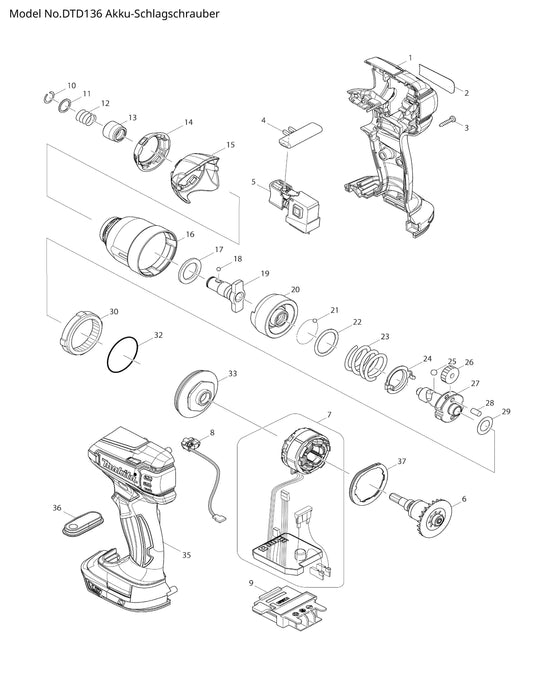 Makita DTD136 Ersatzteile