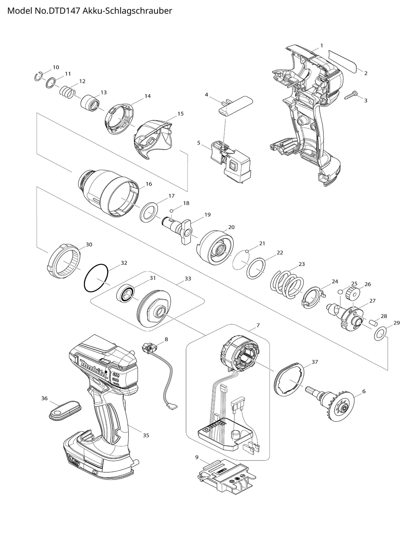 Makita DTD147 Ersatzteile