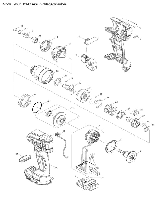 Makita DTD147 Ersatzteile