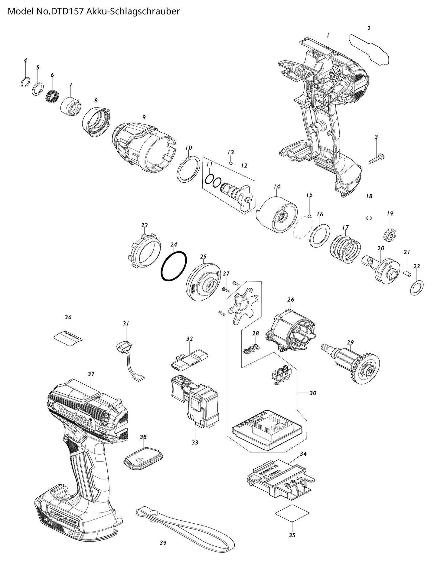 Makita DTD157 Ersatzteile