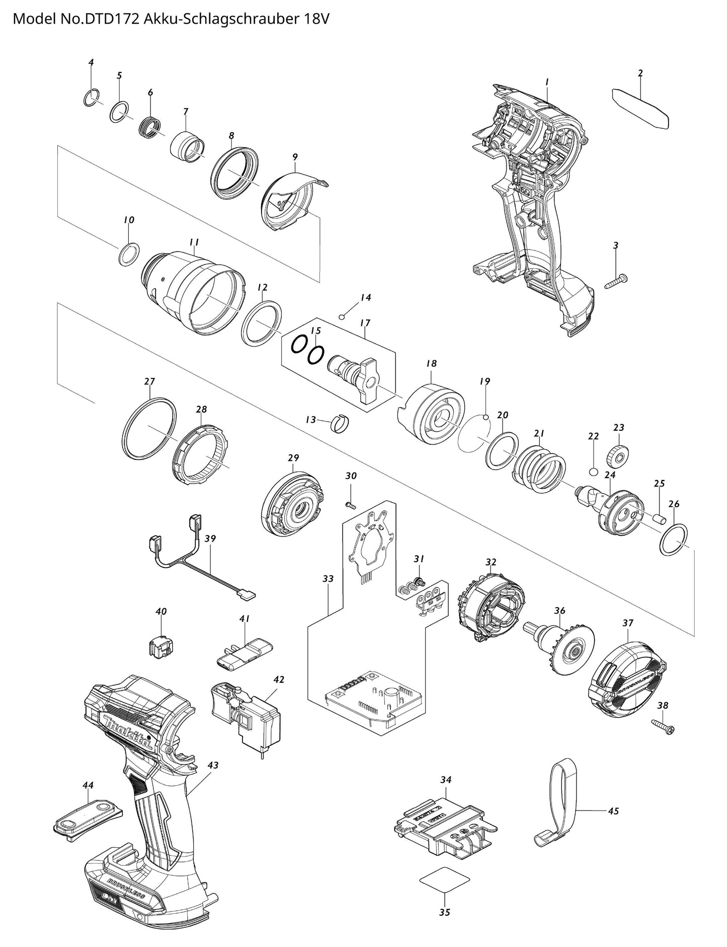 Makita DTD172 Ersatzteile