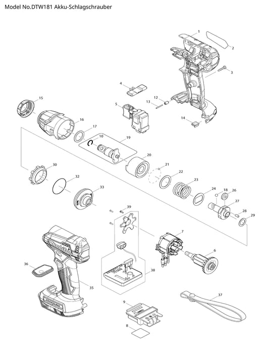 Makita DTW181 Ersatzteile