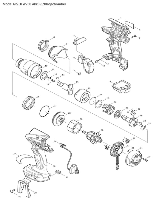 Makita DTW250 Ersatzteile