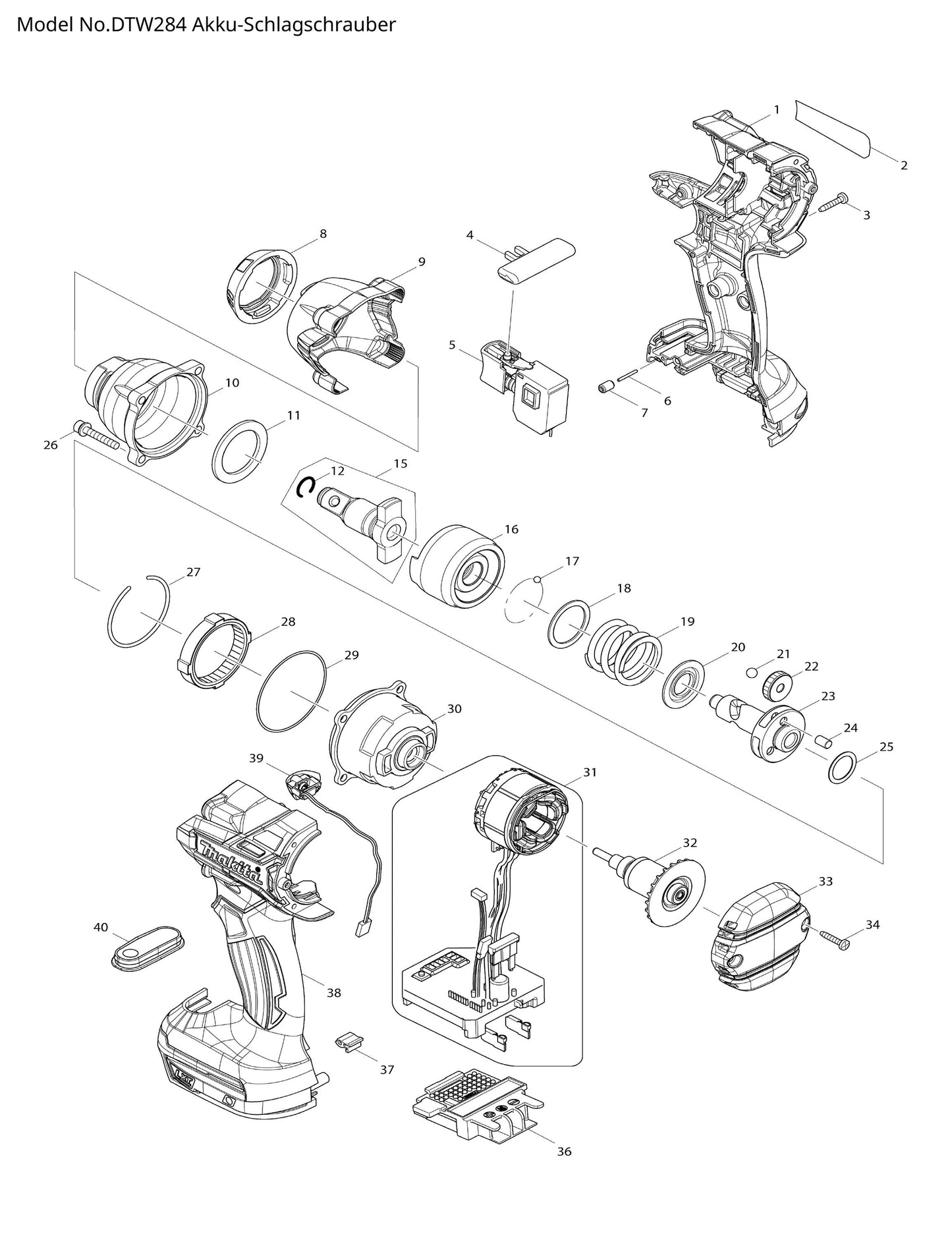 Makita DTW284 Ersatzteile
