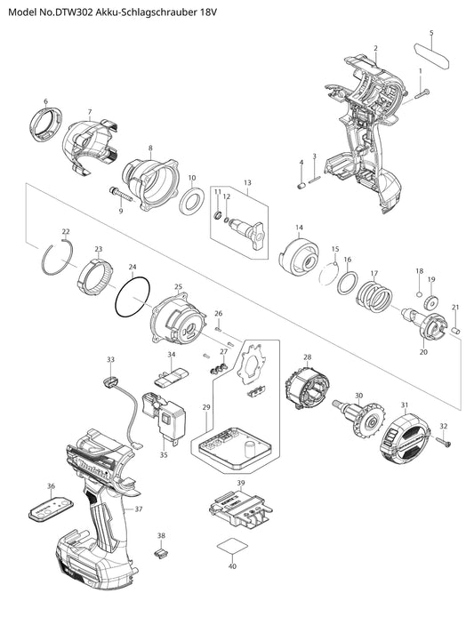 Makita DTW302 Ersatzteile
