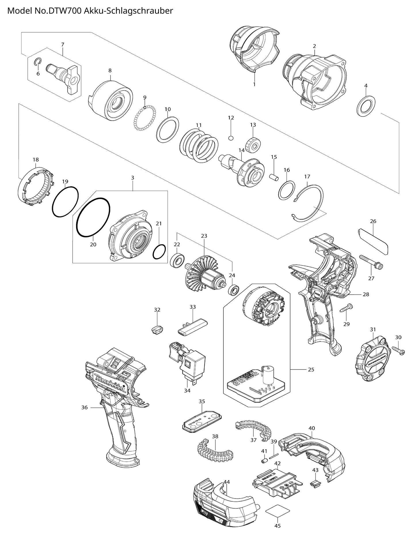 Makita DTW700 Ersatzteile