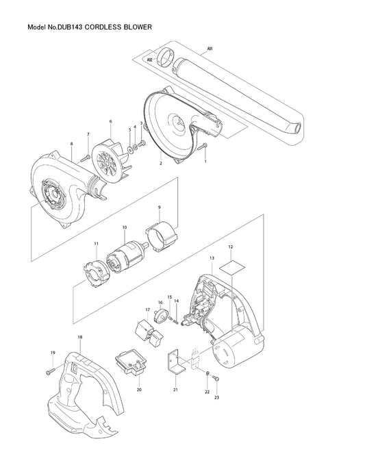 Makita DUB143 Ersatzteile