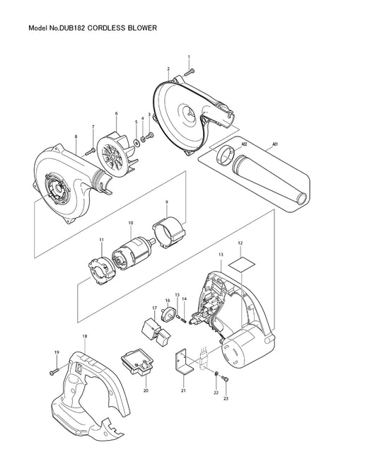 Makita DUB182 Ersatzteile