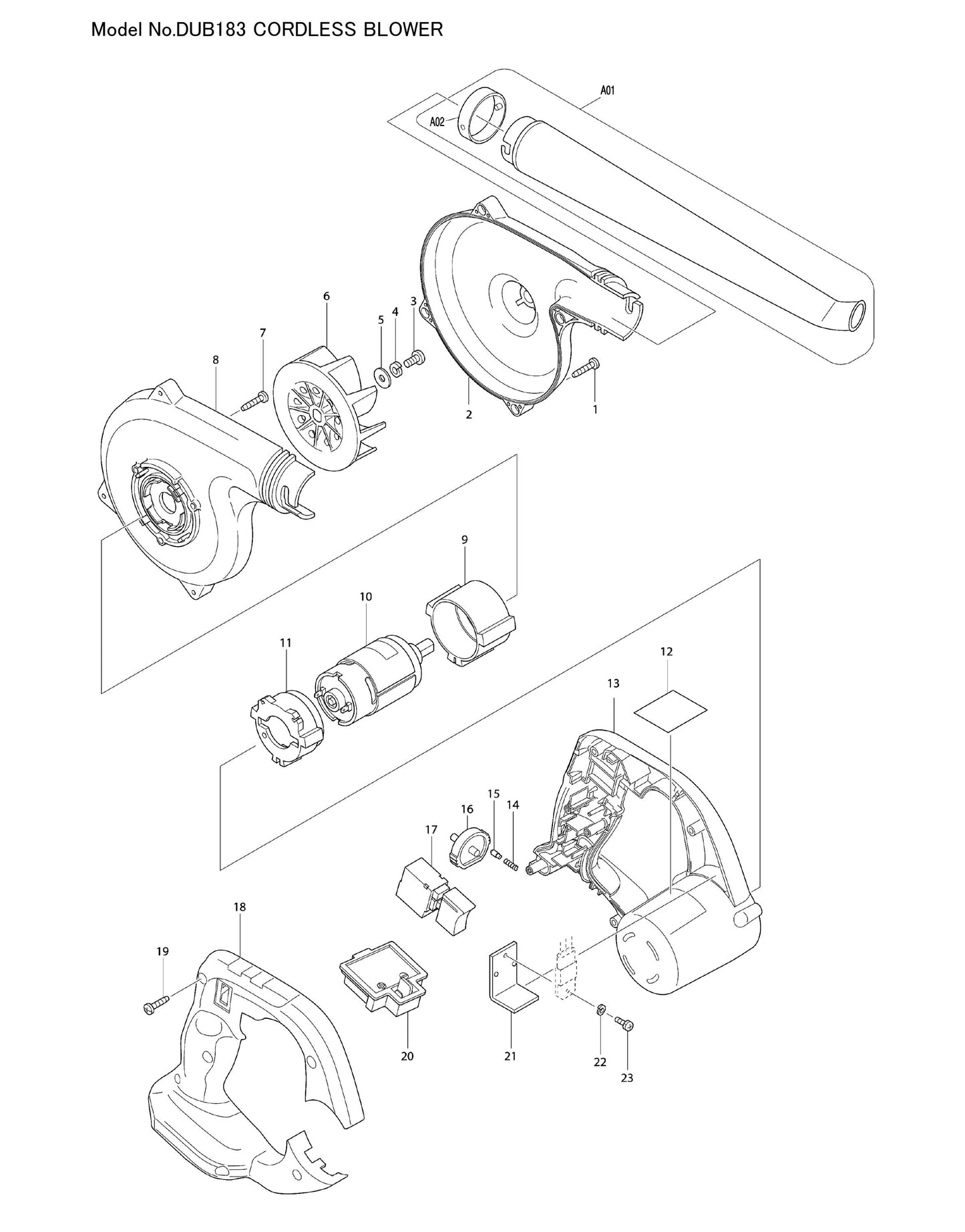 Makita DUB183 Ersatzteile