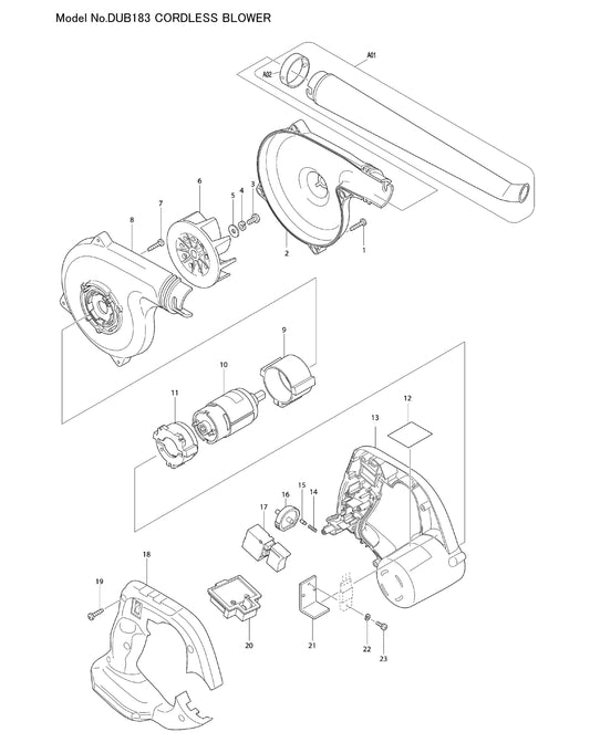 Makita DUB183 Ersatzteile