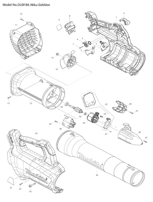 Makita DUB184 Ersatzteile
