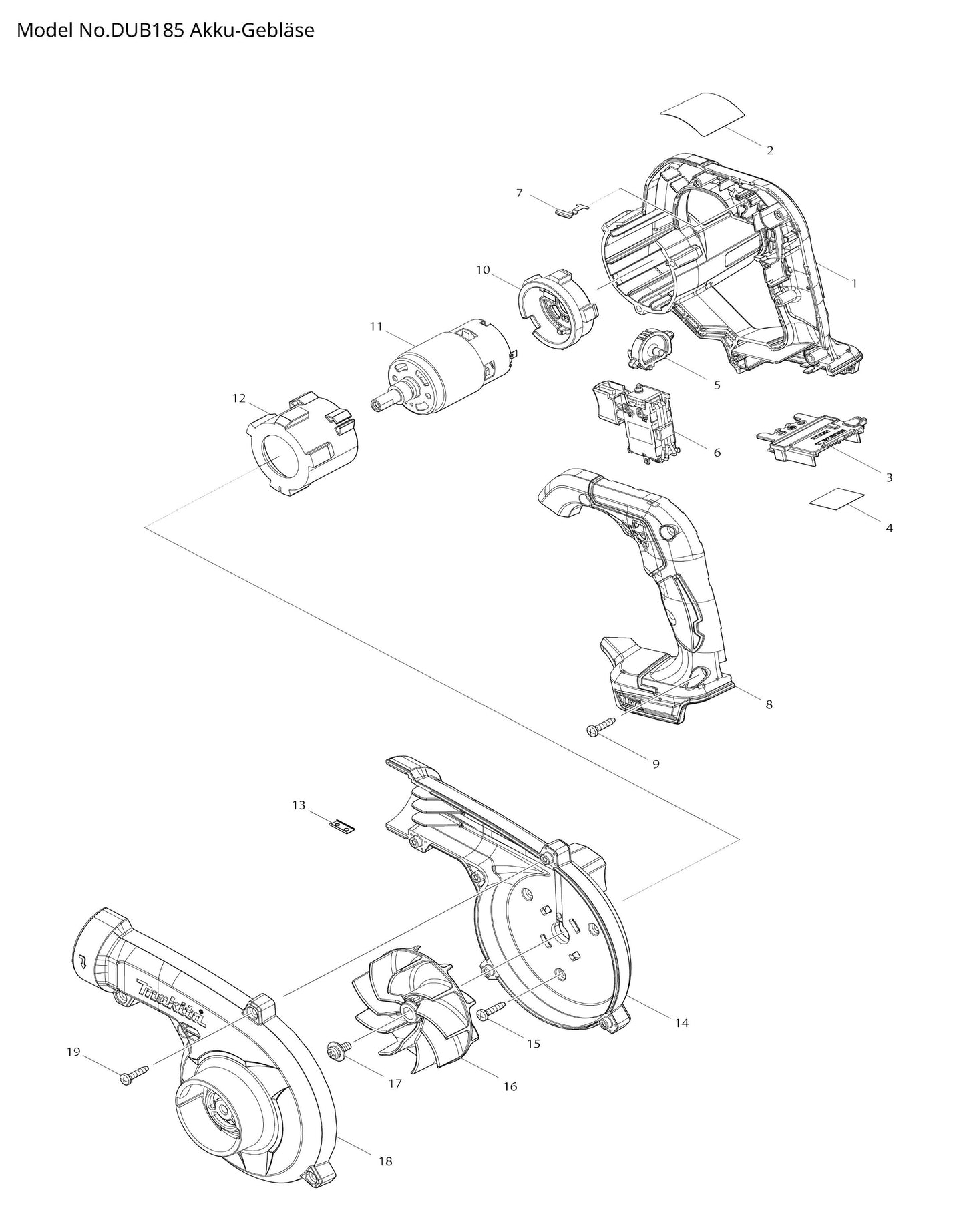 Makita DUB185 Ersatzteile