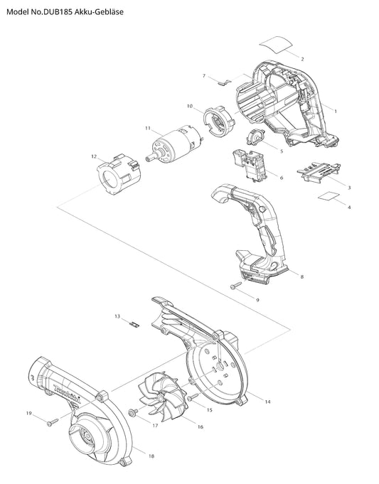 Makita DUB185 Ersatzteile