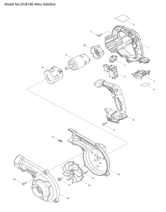 Makita DUB186 Ersatzteile
