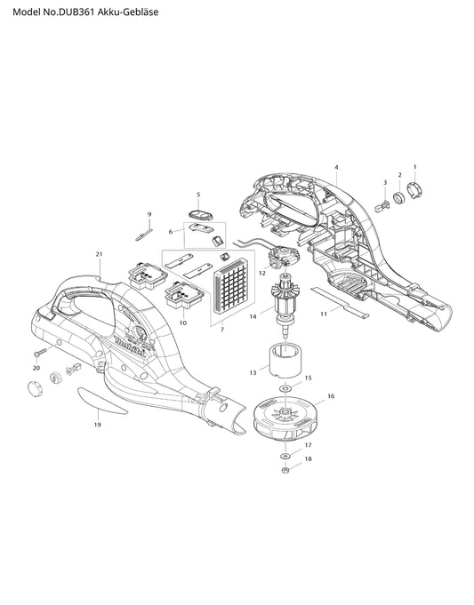 Makita DUB361 Ersatzteile
