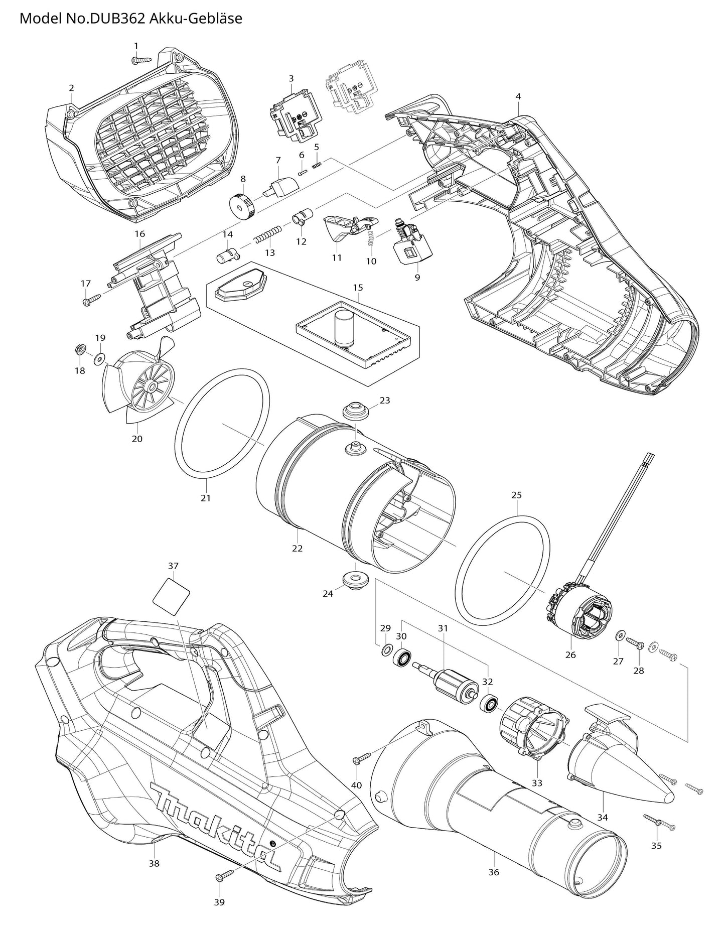 Makita DUB362 Ersatzteile