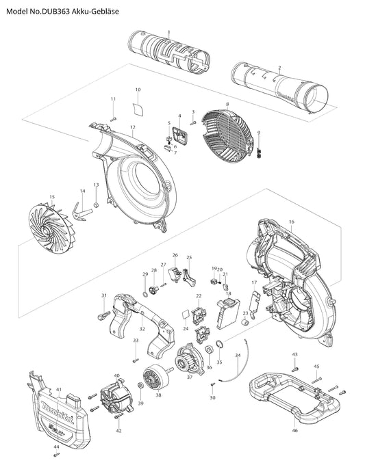Makita DUB363 Ersatzteile