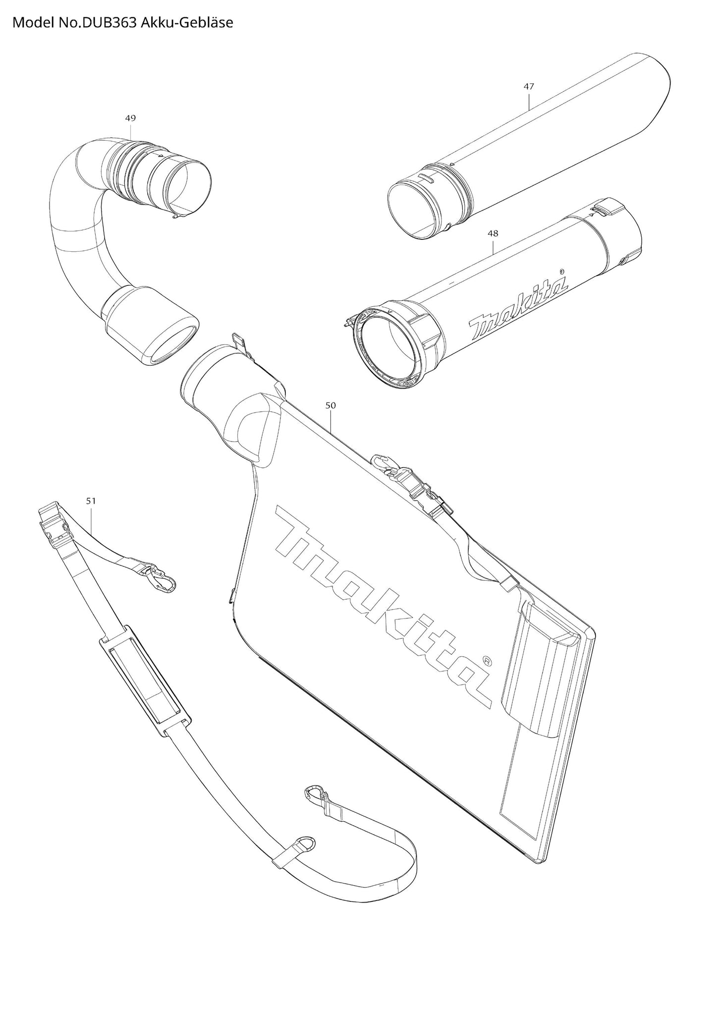 Makita DUB363 Ersatzteile