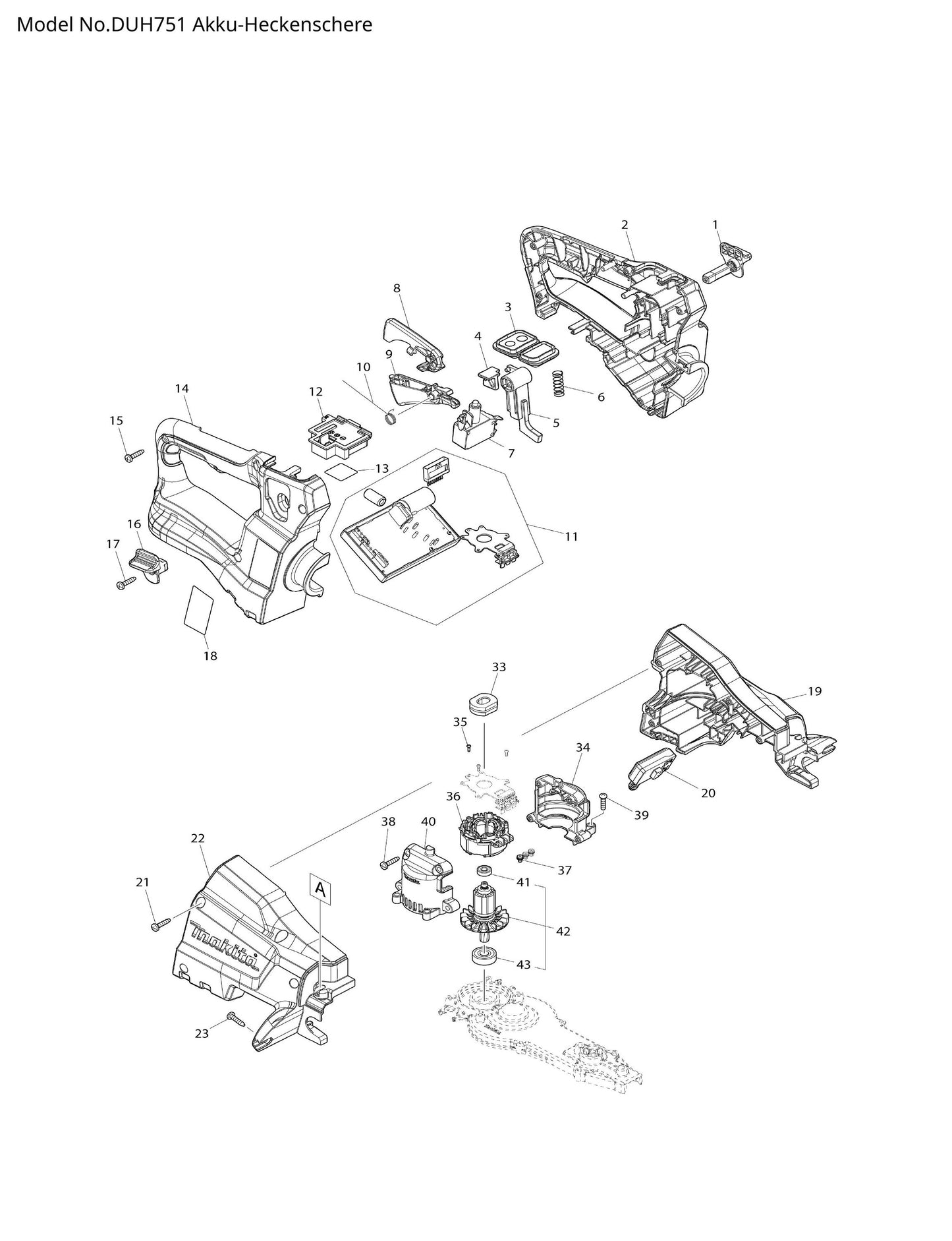 Makita DUH751 Ersatzteile