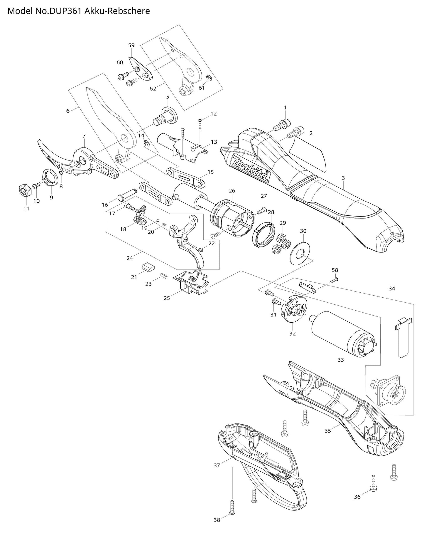 Makita DUP361 Ersatzteile