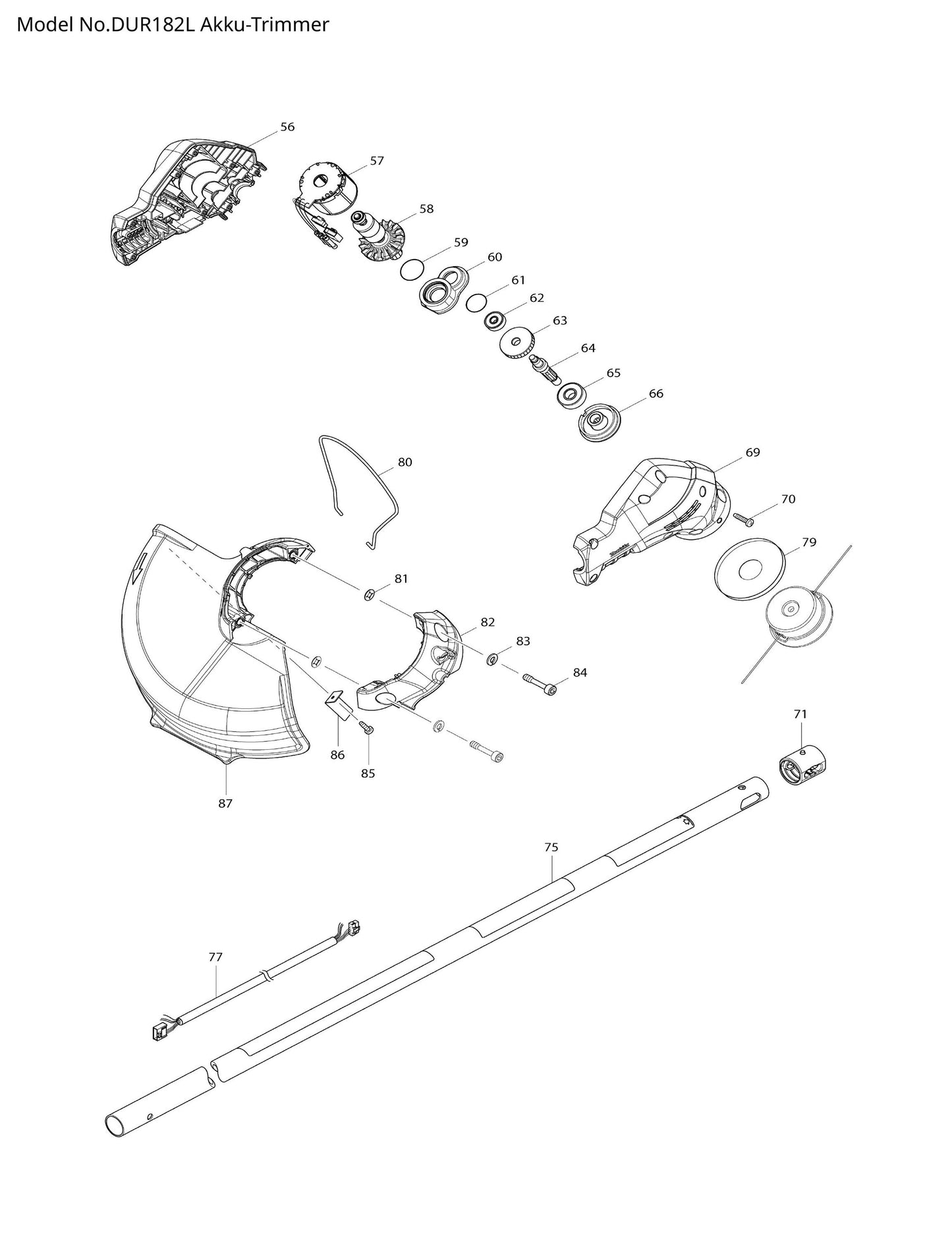 Makita DUR182L Ersatzteile