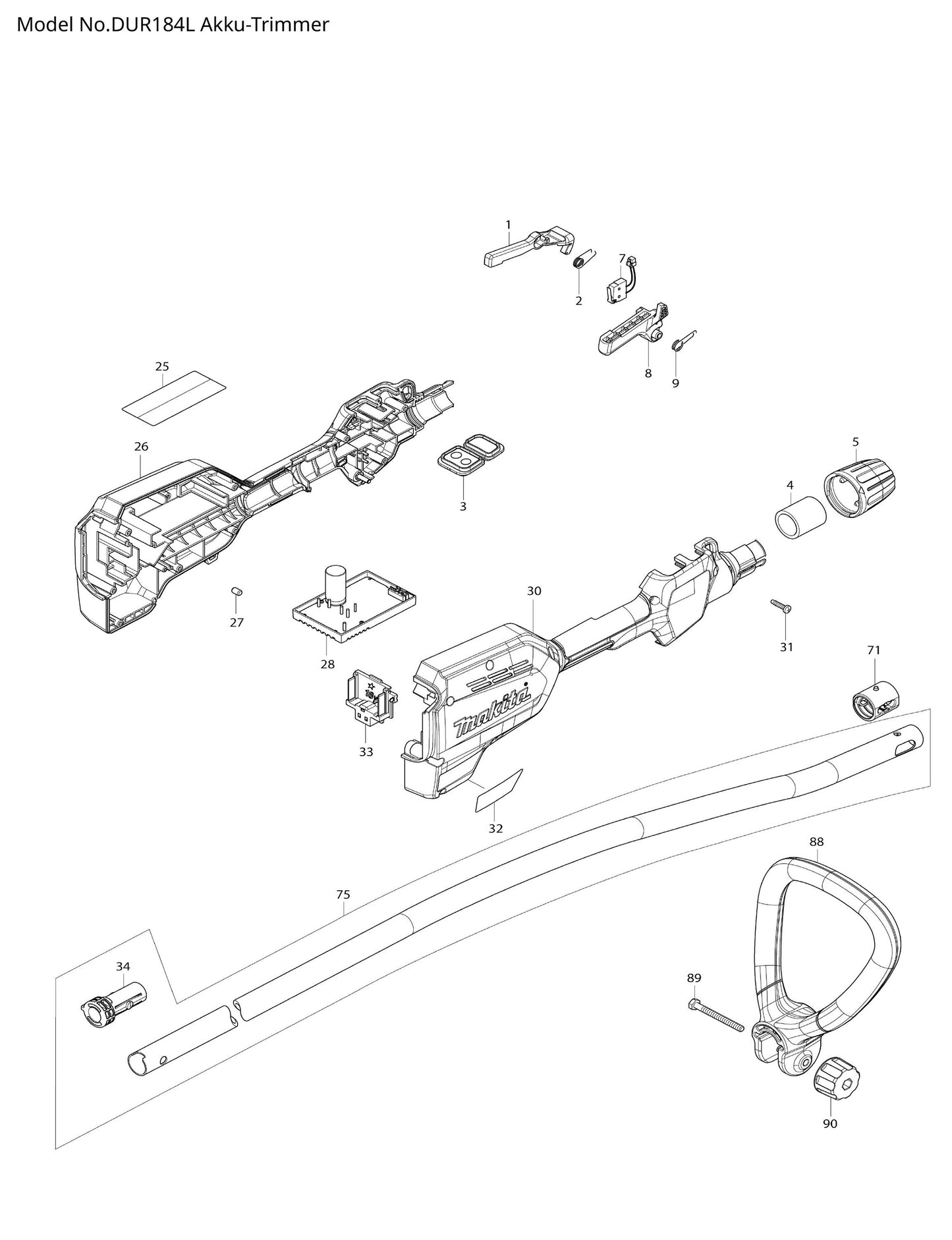 Makita DUR184L Ersatzteile