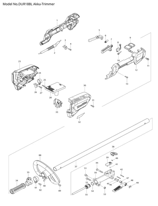 Makita DUR188L Ersatzteile