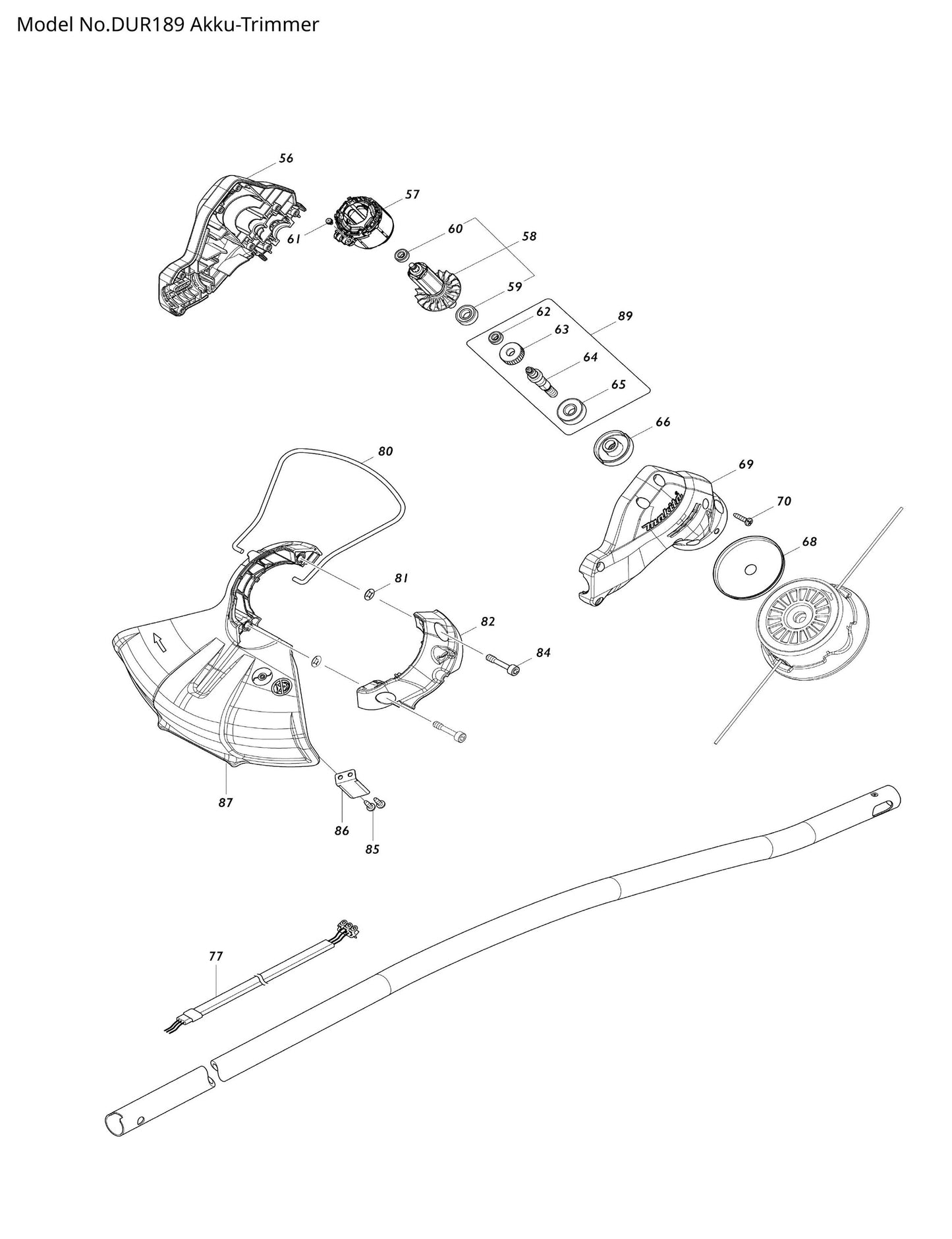 Makita DUR189 Ersatzteile