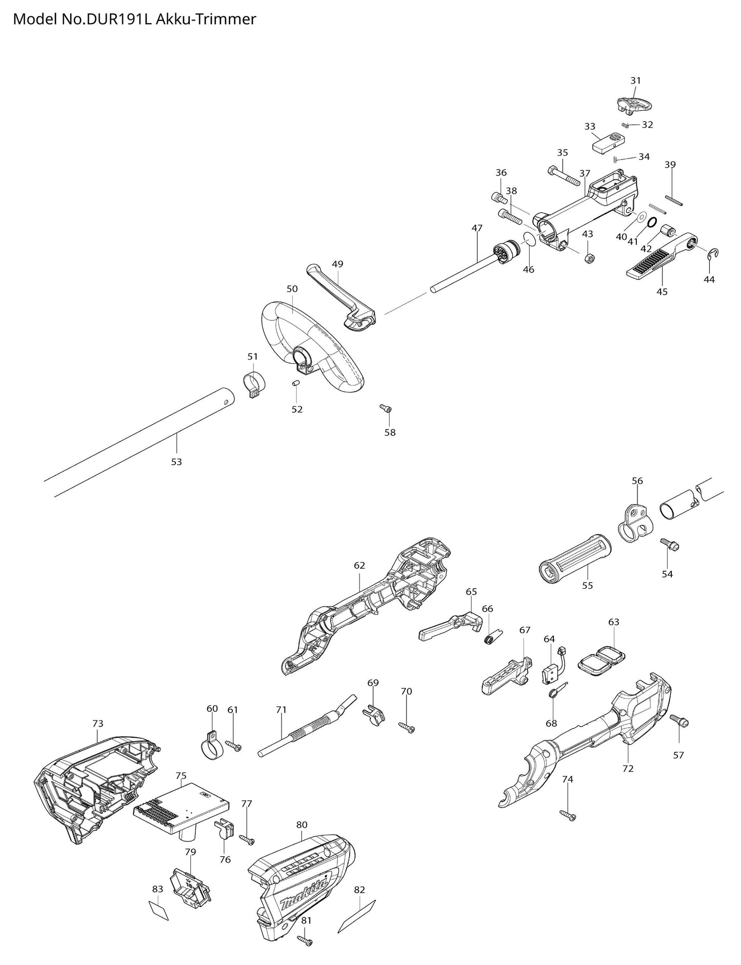 Makita DUR191L Ersatzteile
