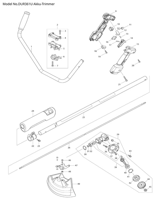 Makita DUR361U Ersatzteile