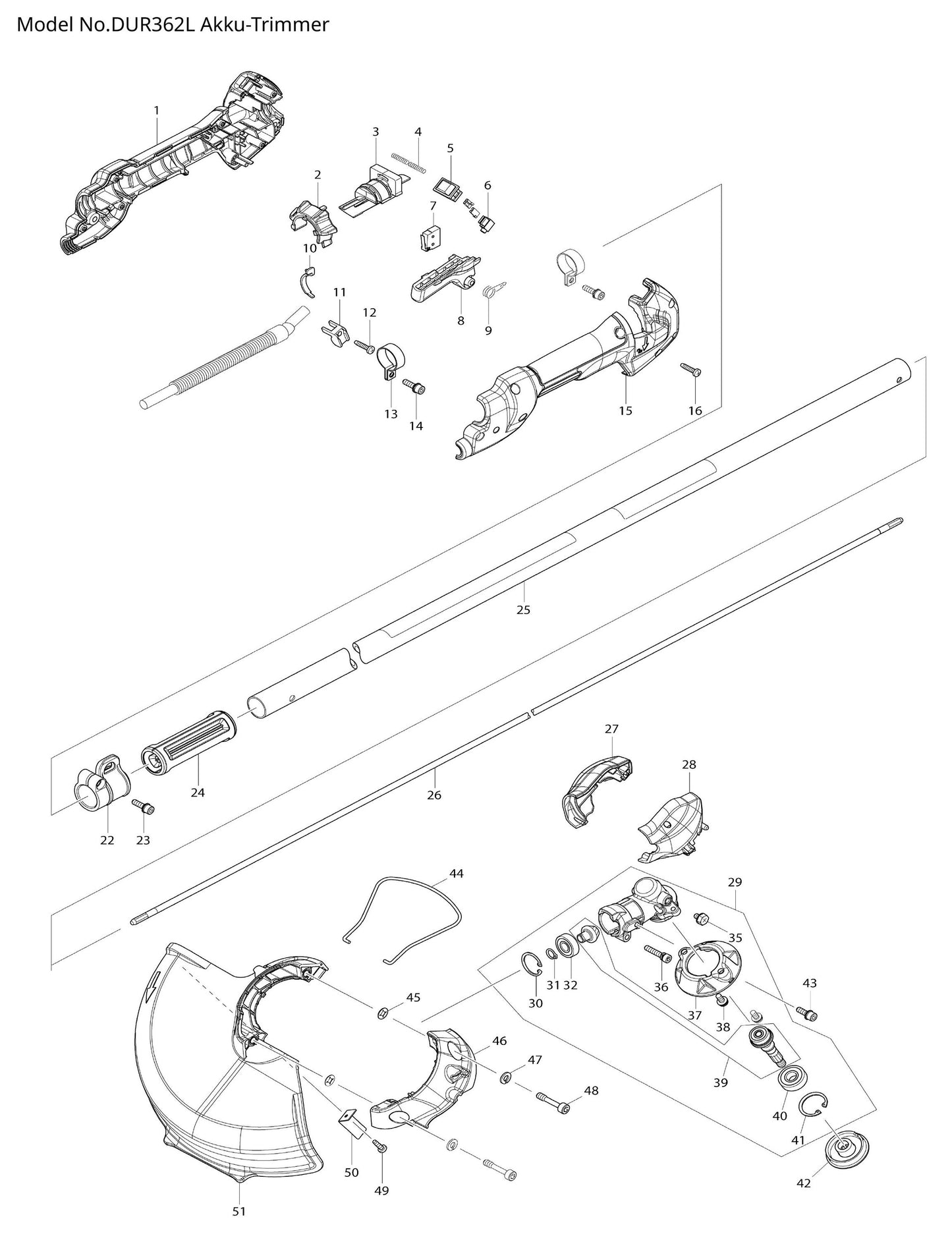 Makita DUR362L Ersatzteile