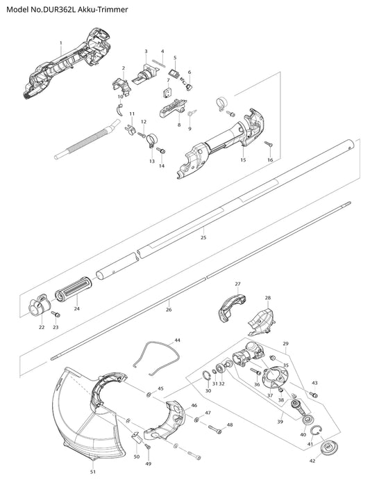 Makita DUR362L Ersatzteile