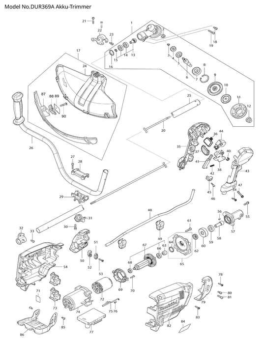Makita DUR369A Ersatzteile