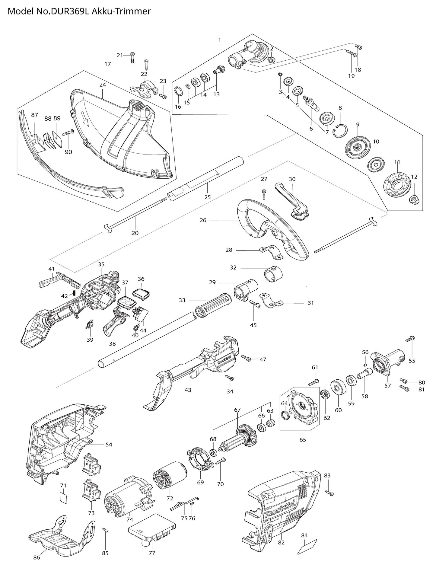 Makita DUR369L Ersatzteile